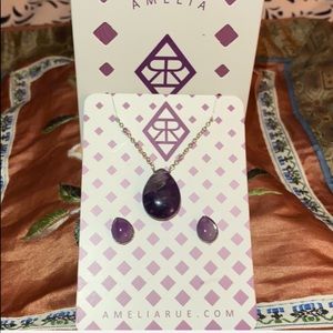 Amethyst Sterling Necklace Earrings Set by Amelia Rue